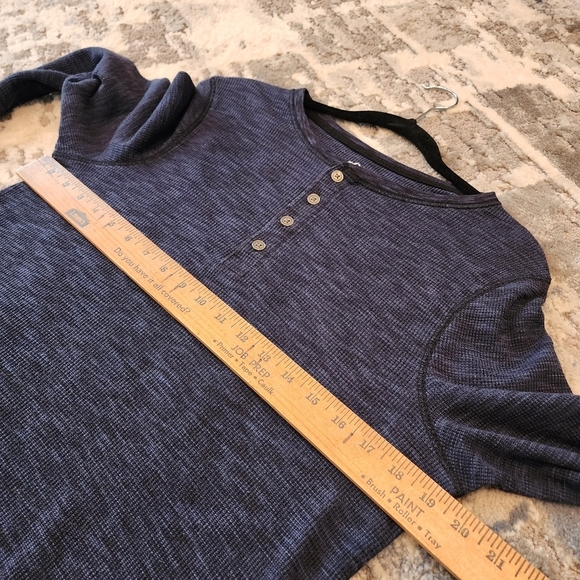 Rock and Republic XL Tall Navy Blue Long Sleeve Henley Shirt - Picture 13 of 15